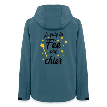 Je suis la Fée pas chier ! - Veste softshell femme recyclée Stanley/Stella - bleu pétrole foncé - Dos - AI Model Female 172 light (172cm)