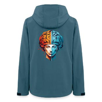 Les femmes qui pensent - Veste softshell femme recyclée Stanley/Stella - bleu pétrole foncé - Dos - AI Model Female 172 light (172cm)