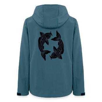 Sternzeichen Bild Fische - Frauen Recycelte Softshelljacke von Stanley/Stella - Dunkles Petrol - Hinten - AI Model Female 172 light (172cm)
