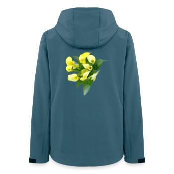 Delicate yellow calla flowers - Women’s Recycled Softshell Jacket by Stanley/Stella - stargazer - Back - AI Model Female 172 light (172cm)
