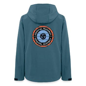 Original Rudeboy - Frauen Recycelte Softshelljacke von Stanley/Stella - Dunkles Petrol - Hinten - AI Model Female 172 light (172cm)