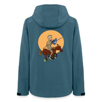 Ritter auf Pferd - Frauen Recycelte Softshelljacke von Stanley/Stella - Dunkles Petrol - Hinten - AI Model Female 172 light (172cm)