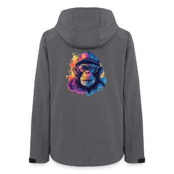 Watercolor Hipster Monkey - Women’s Recycled Softshell Jacket by Stanley/Stella - anthracite - Back - AI Model Female 172 light (172cm)