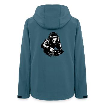 DJ The Monkey Dance Banksy Style - Frauen Recycelte Softshelljacke von Stanley/Stella - Dunkles Petrol - Hinten - AI Model Female 172 light (172cm)
