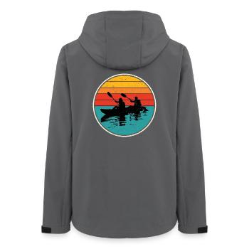 Sunset Kayak Duo Circle - Women’s Recycled Softshell Jacket by Stanley/Stella - anthracite - Back - AI Model Female 172 light (172cm)