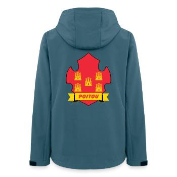 Poitou - Frauen Recycelte Softshelljacke von Stanley/Stella - Dunkles Petrol - Hinten - AI Model Female 172 light (172cm)