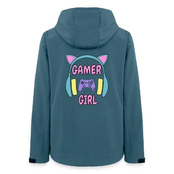GAMER GIRL HEADPHONES - Frauen Recycelte Softshelljacke von Stanley/Stella - Dunkles Petrol - Hinten - AI Model Female 172 light (172cm)