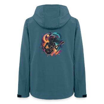 Himmlischer Gitarrist Kunst Illustration - Frauen Recycelte Softshelljacke von Stanley/Stella - Dunkles Petrol - Hinten - AI Model Female 172 light (172cm)