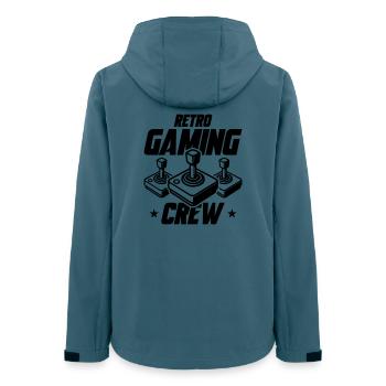 Retro Gaming Crew Gamer - Frauen Recycelte Softshelljacke von Stanley/Stella - Dunkles Petrol - Hinten - AI Model Female 172 light (172cm)
