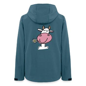 Merry Cow and Delicate Flower - Women’s Recycled Softshell Jacket by Stanley/Stella - stargazer - Back - AI Model Female 172 light (172cm)