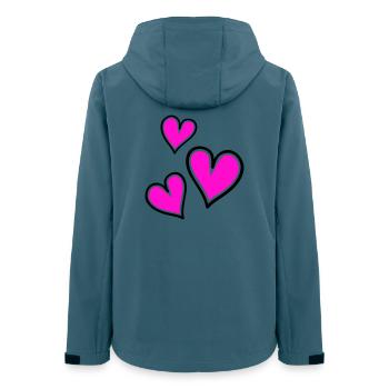 Motif de coeur rose vif - Veste softshell femme recyclée Stanley/Stella - bleu pétrole foncé - Dos - AI Model Female 172 light (172cm)