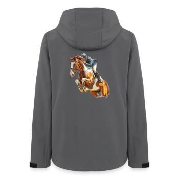 Galloping rider in leap - Women’s Recycled Softshell Jacket by Stanley/Stella - anthracite - Back - AI Model Female 172 light (172cm)