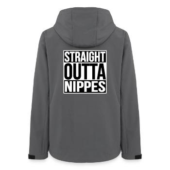STRAIGHT OUTTA NIPPES - KÖLN - Frauen Recycelte Softshelljacke von Stanley/Stella - Anthrazit - Hinten - AI Model Female 172 light (172cm)