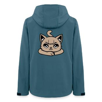 Katze Grimmig Böse Blick Verschränkte Pfoten Frech - Frauen Recycelte Softshelljacke von Stanley/Stella - Dunkles Petrol - Hinten - AI Model Female 172 light (172cm)