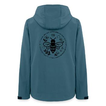 Save the Bees - Natur Bienenmotiv - Frauen Recycelte Softshelljacke von Stanley/Stella - Dunkles Petrol - Hinten - AI Model Female 172 light (172cm)