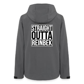 Straight Outta Reinbek - Frauen Recycelte Softshelljacke von Stanley/Stella - Anthrazit - Hinten - AI Model Female 172 light (172cm)