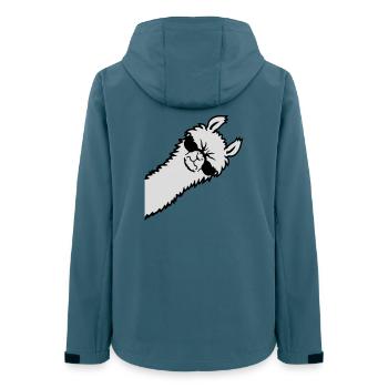 Llama en colère regard côté lunettes de soleil Cool Sour - Veste softshell femme recyclée Stanley/Stella - bleu pétrole foncé - Dos - AI Model Female 172 light (172cm)