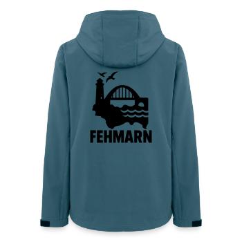 fehmarn schleswig holstein - Frauen Recycelte Softshelljacke von Stanley/Stella - Dunkles Petrol - Hinten - AI Model Female 172 light (172cm)