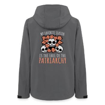 My favorite season is the fall of the patriarchy - Frauen Recycelte Softshelljacke von Stanley/Stella - Anthrazit - Hinten - AI Model Female 172 light (172cm)