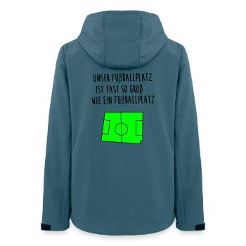 wie ein fussballplatz - Frauen Recycelte Softshelljacke von Stanley/Stella - Dunkles Petrol - Hinten - AI Model Female 172 light (172cm)