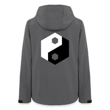 Découpe hexagonale Yin Yang - Veste softshell femme recyclée Stanley/Stella - charbon - Dos - AI Model Female 172 light (172cm)