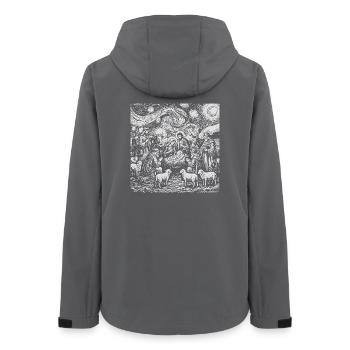 Jesus Geburt Krippenmotiv Weihnachten Design - Frauen Recycelte Softshelljacke von Stanley/Stella - Anthrazit - Hinten - AI Model Female 172 light (172cm)
