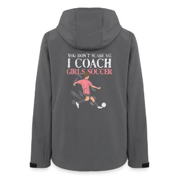 I Coach Girls Soccer Funny Quote Design - Frauen Recycelte Softshelljacke von Stanley/Stella - Anthrazit - Hinten - AI Model Female 172 light (172cm)