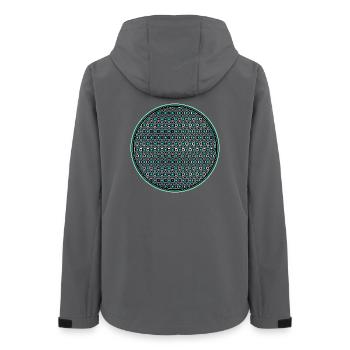 Festival Wear Yoga Meditation Goa Geometrie Muster - Frauen Recycelte Softshelljacke von Stanley/Stella - Anthrazit - Hinten - AI Model Female 172 light (172cm)