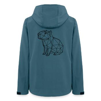 Capybara Geometric Origami Modern Animal Black - Frauen Recycelte Softshelljacke von Stanley/Stella - Dunkles Petrol - Hinten - AI Model Female 172 light (172cm)