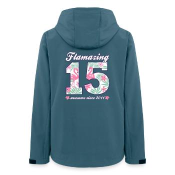 15. Geburtstag 2026 Flamingos Mädchen Geschenkidee - Frauen Recycelte Softshelljacke von Stanley/Stella - Dunkles Petrol - Hinten - AI Model Female 172 light (172cm)