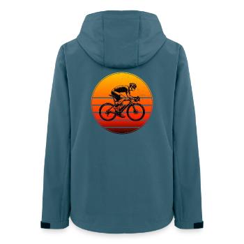 Idée cadeau pour un vélo de route avec vélo de route - Veste softshell femme recyclée Stanley/Stella - bleu pétrole foncé - Dos - AI Model Female 172 light (172cm)