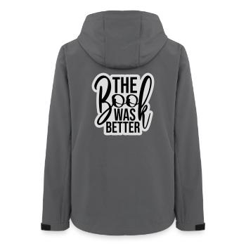 The Book Was Better Lustig Bücherwurm Film Spruch - Frauen Recycelte Softshelljacke von Stanley/Stella - Anthrazit - Hinten - AI Model Female 172 light (172cm)