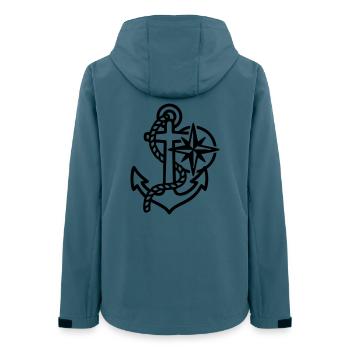 Anker Windrose Maritim Logo - Frauen Recycelte Softshelljacke von Stanley/Stella - Dunkles Petrol - Hinten - AI Model Female 172 light (172cm)