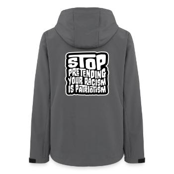 Stop Pretending Your Racism Is Patriotism Politik - Frauen Recycelte Softshelljacke von Stanley/Stella - Anthrazit - Hinten - AI Model Female 172 light (172cm)