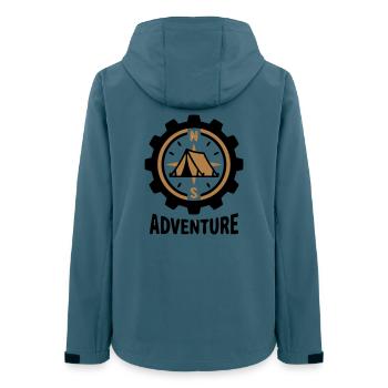 Abenteuer Kompass Zelt Camping Wandergruppe - Frauen Recycelte Softshelljacke von Stanley/Stella - Dunkles Petrol - Hinten - AI Model Female 172 light (172cm)