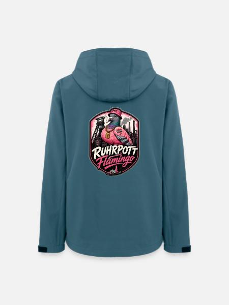 Ruhrpott Flamingo Stadttaube aus dem Revier - Frauen Recycelte Softshelljacke von Stanley/Stella - Dunkles Petrol