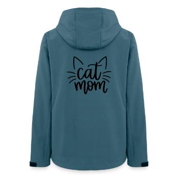 Cat Mom Katzenmotiv mit Schnurrhaaren - Frauen Recycelte Softshelljacke von Stanley/Stella - Dunkles Petrol - Hinten - AI Model Female 172 light (172cm)