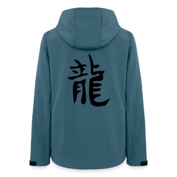Drachen - Kanji - Frauen Recycelte Softshelljacke von Stanley/Stella - Dunkles Petrol - Hinten - AI Model Female 172 light (172cm)