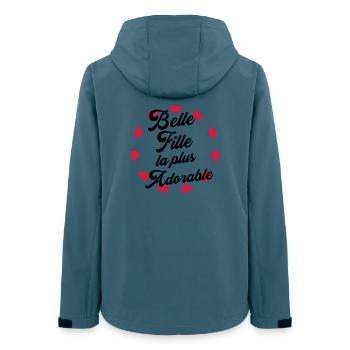 belle-fille / beau-fils / beau fils / belle fille - Veste softshell femme recyclée Stanley/Stella - bleu pétrole foncé - Dos - AI Model Female 172 light (172cm)
