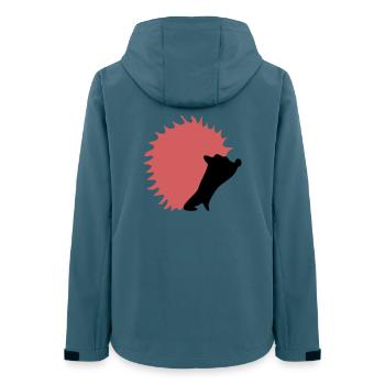 Herbst Igel - Frauen Recycelte Softshelljacke von Stanley/Stella - Dunkles Petrol - Hinten - AI Model Female 172 light (172cm)
