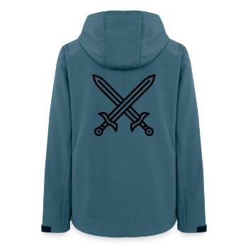 Schwertkampf - Frauen Recycelte Softshelljacke von Stanley/Stella - Dunkles Petrol - Hinten - AI Model Female 172 light (172cm)