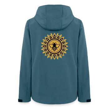 Mandala Biene Boho Yoga Imkerei Bienen - Frauen Recycelte Softshelljacke von Stanley/Stella - Dunkles Petrol - Hinten - AI Model Female 172 light (172cm)