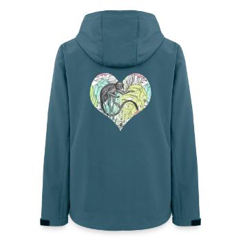 Affe im Tropenherz - Frauen Recycelte Softshelljacke von Stanley/Stella - Dunkles Petrol - Hinten - AI Model Female 172 light (172cm)