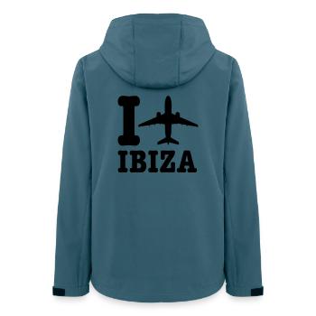 Ibiza Urlaub - Frauen Recycelte Softshelljacke von Stanley/Stella - Dunkles Petrol - Hinten - AI Model Female 172 light (172cm)
