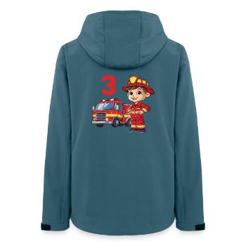 Camion de pompiers 3 anniversaire pompier pompier - Veste softshell femme recyclée Stanley/Stella - bleu pétrole foncé - Dos - AI Model Female 172 light (172cm)