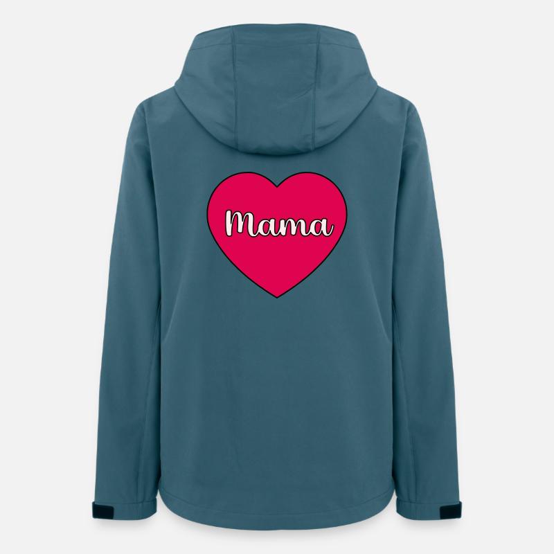Mama-Herz - Frauen Recycelte Softshelljacke von Stanley/Stella - Dunkles Petrol