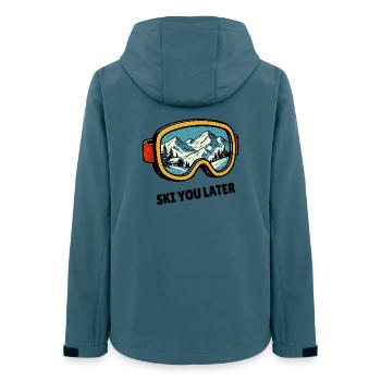 Ski You Later – Skibrillen Design für Skifahrer - Frauen Recycelte Softshelljacke von Stanley/Stella - Dunkles Petrol - Hinten - AI Model Female 172 light (172cm)