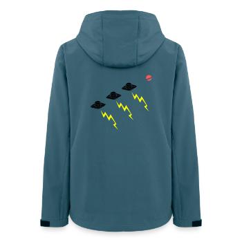 UFO Invasion Lightning Attack Alien Vector - Women’s Recycled Softshell Jacket by Stanley/Stella - stargazer - Back - AI Model Female 172 light (172cm)