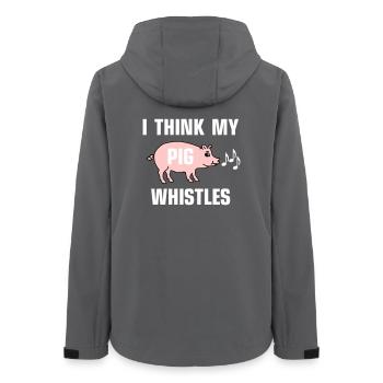 I think my pig whistles - Women’s Recycled Softshell Jacket by Stanley/Stella - anthracite - Back - AI Model Female 172 light (172cm)