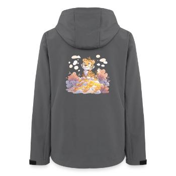 Tiger cub on gold treasure in autumn forest - Women’s Recycled Softshell Jacket by Stanley/Stella - anthracite - Back - AI Model Female 172 light (172cm)